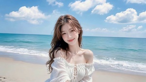 夏日海边女孩