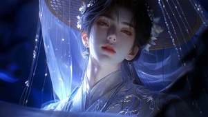 暗夜斗笠清冷少年