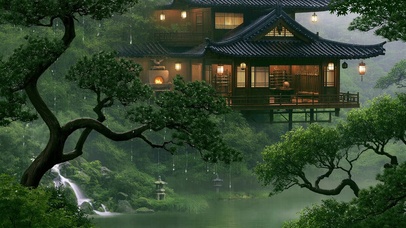 雨天丛林小屋