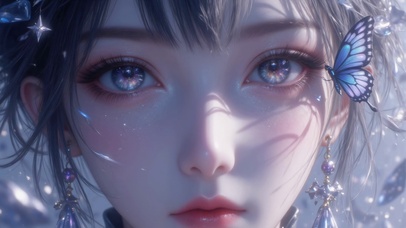 超美星星眼睛少女无缝 