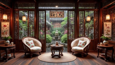 【雨景】中国风会客厅