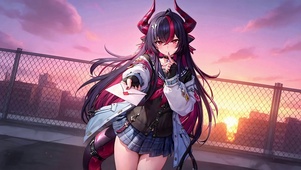 夕阳真红