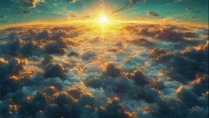 云上唯美浪漫日出阳光