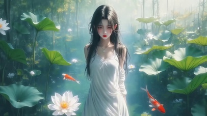 荷塘少女