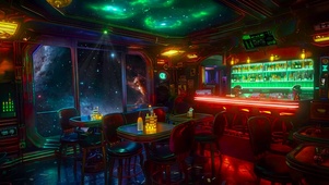 太空科幻霓虹酒吧