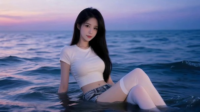 海面可爱女孩