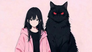 女孩与猫咪