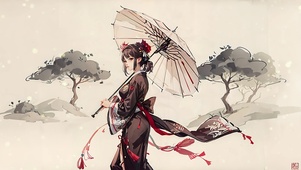 古风撑伞少女
