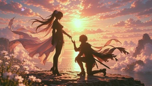 夕阳下