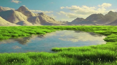 治愈清新山水草地