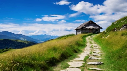 自然小屋风景