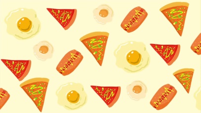 可爱小清新煎蛋披萨夏天夏季夏日