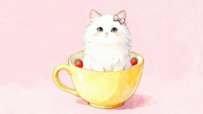 杯子里可爱猫咪