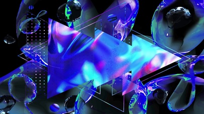 酸性风泡泡几何渐变色流体