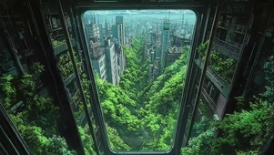 城市绿色生态高空风景