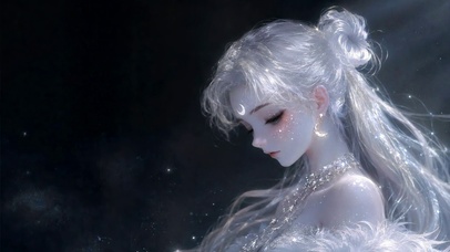星空银发月光美少女