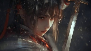 冬日国风剑侠少女