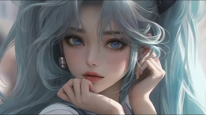 蓝发少女