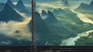 这一刻走进了中国山水画