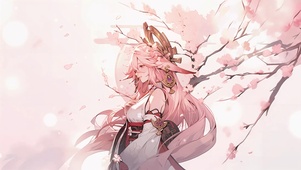 粉色古风女氛围感唯美