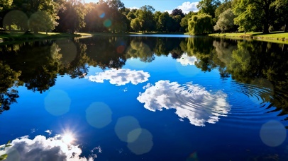 护眼绿景树木河流