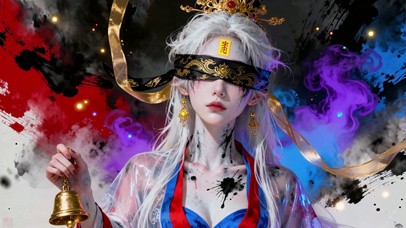 水墨古风绝响铃铛蒙眼御姐