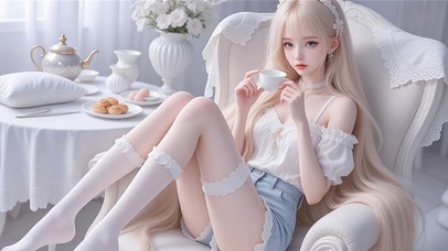 清新脱俗咖啡女孩