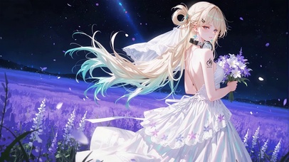 薰衣草花田婚纱少女琳奈