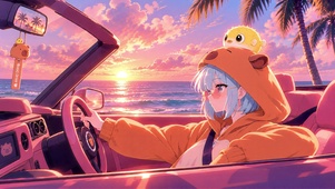 少女落日疾驰