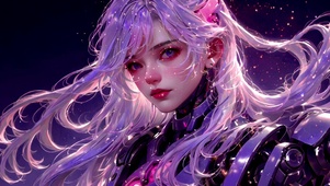 清冷紫发美少女