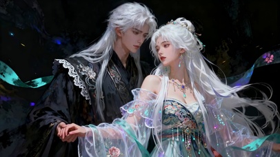 银发古风眷侣的执手仙缘