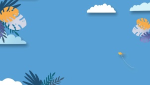 夏季剪纸风蓝天白云风筝壁纸