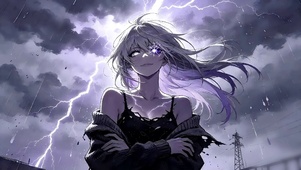 雷雨天怪诞少女