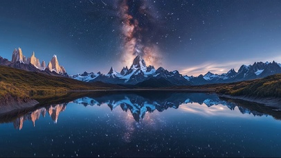 纯净星空高山湖泊