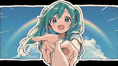 和初音手牵手