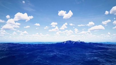 蓝天白云海面