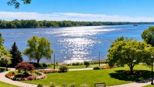 海边花草树木带鱼屏