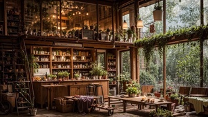 【雨景】雨中的花房