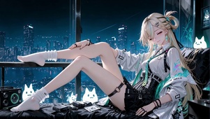 都市夜景里的甜酷少女琳奈