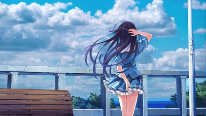 动漫女孩背影
