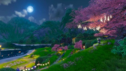 4K唯美月下樱花