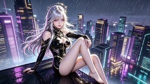 赛博雨夜少女