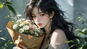 治愈鲜花女孩