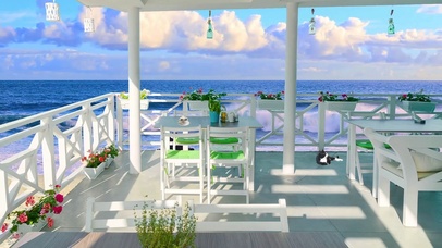 明媚海滩咖啡厅