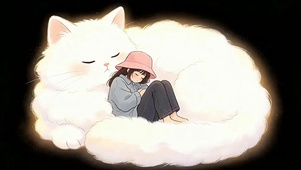 可爱猫咪与女孩