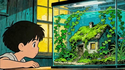 鱼缸里的小屋