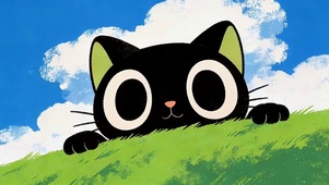 山坡上可爱猫咪