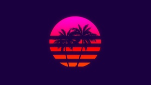复古浪潮 日落椰树
