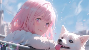 少女和狗狗