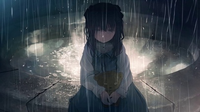 雨中小女孩